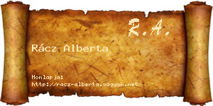 Rácz Alberta névjegykártya
