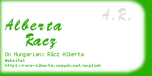alberta racz business card